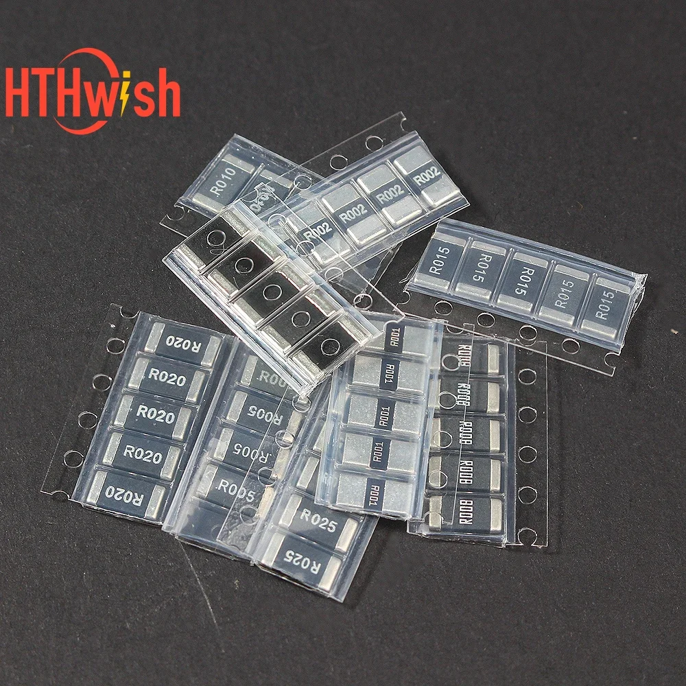 50PCS/lot  2512 SMD Resistor set 1% Alloy Resistance Assorted Kit R002 R005 R008 R010 R015 R020 R025 R050 R100