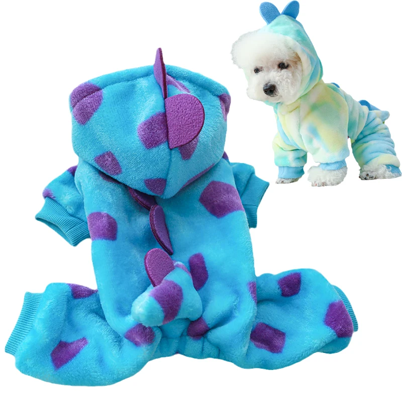 Winter Puppy Dog Cat Pajama Suit Warm Thicken Pet Jumpsuit for Small Dogs Shih Tzu Maltese Overalls mascotas Costume Clothes