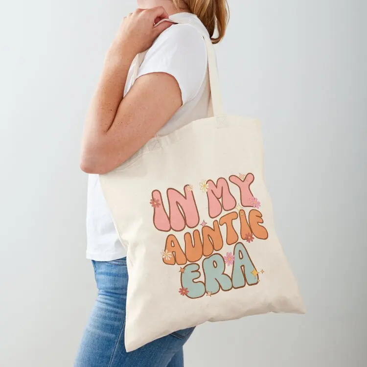 

In My Auntie Era Cute Groovy Tote Bag Gift bag cute tote bag Candy bags canvas tote