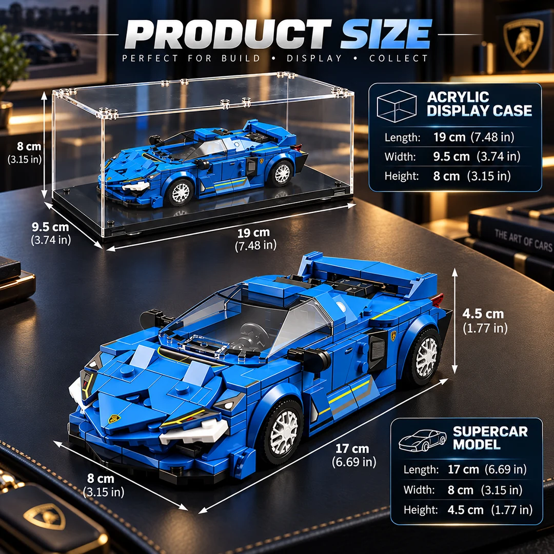 Car Building Blocks Toys Model Compatible Others Bricks Sets With Transparent Display Box Desk Ornament Gifts 303PCS