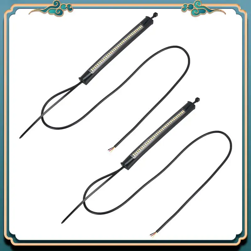 

L39A-гибкая двухцветная белая и янтарная светодиодная вилка для мотоцикла, указатель поворота, DRL, дневные ходовые огни, водонепроницаемые