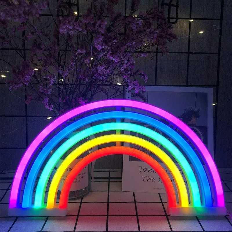 LED Styling Light, Rainbow Neon Light, Night Light, Girl Bedroom, Warm Night Light, Room Decoration, 3D Acrylic Desk Light, Gift