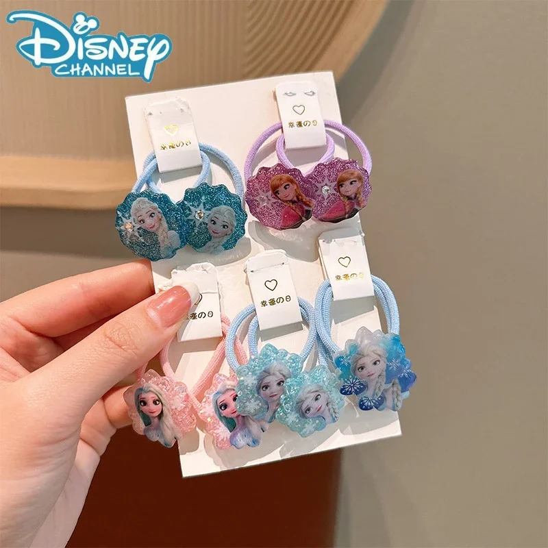 Cute Disney Hair Tie Anime Frozen Aisha Anna Princess Character Leather Band Kawaii Girl Wearing Braid Headwear Christmas Gift