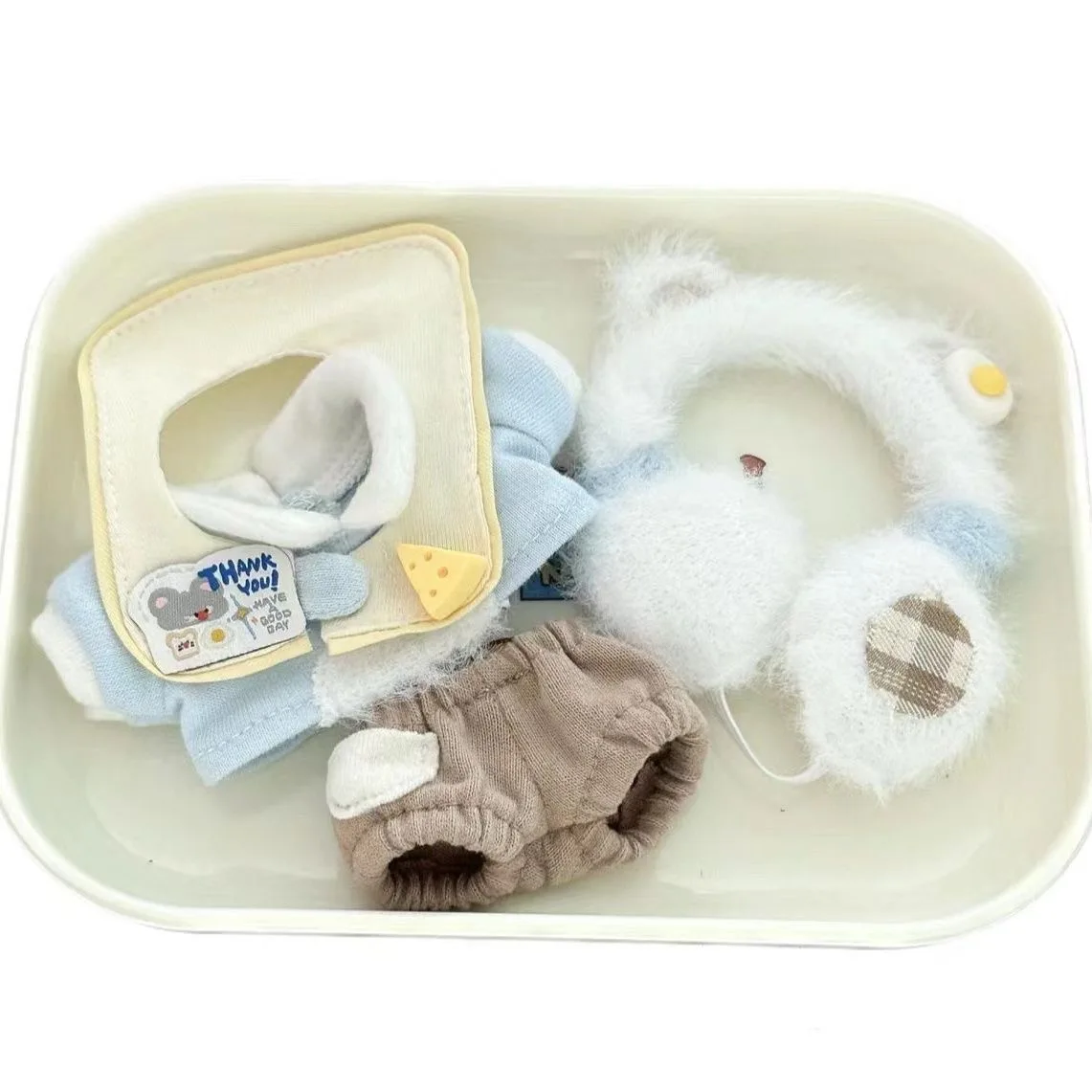 10cm Cotton Doll Clothing Set Kawaii Plush Doll Clothes Cute 4-piece Dress Up Set Doll Accessories Girl Gift Toy
