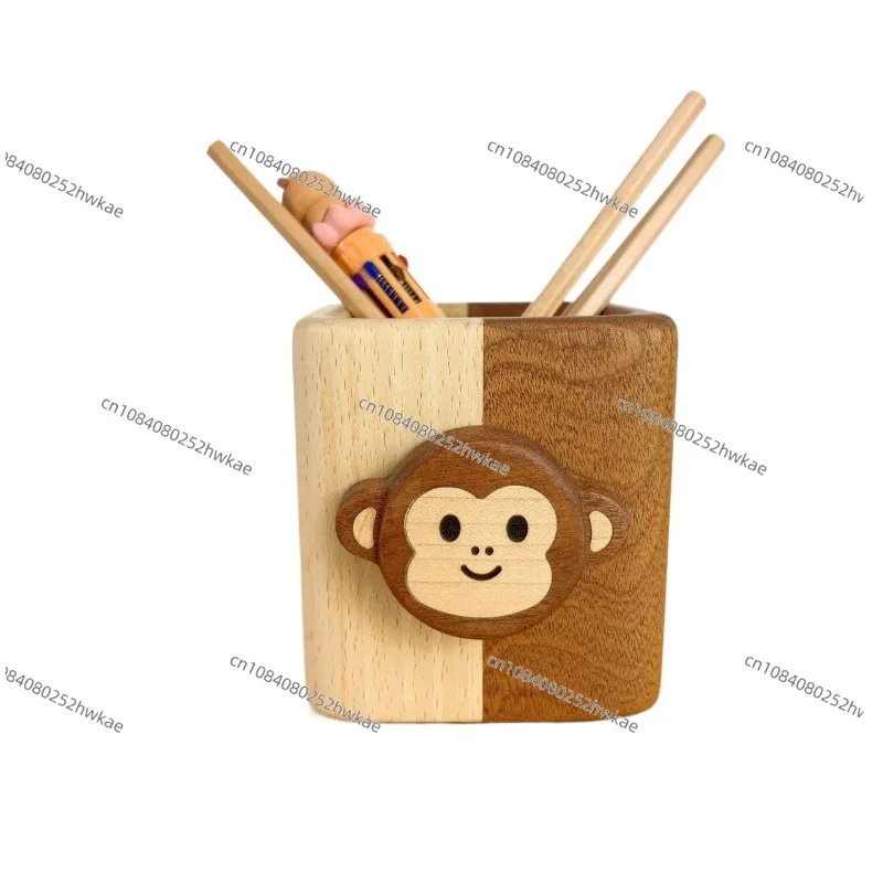 

Little Monkey Solid Wood Creative Office Desk Stationery Storage Box
