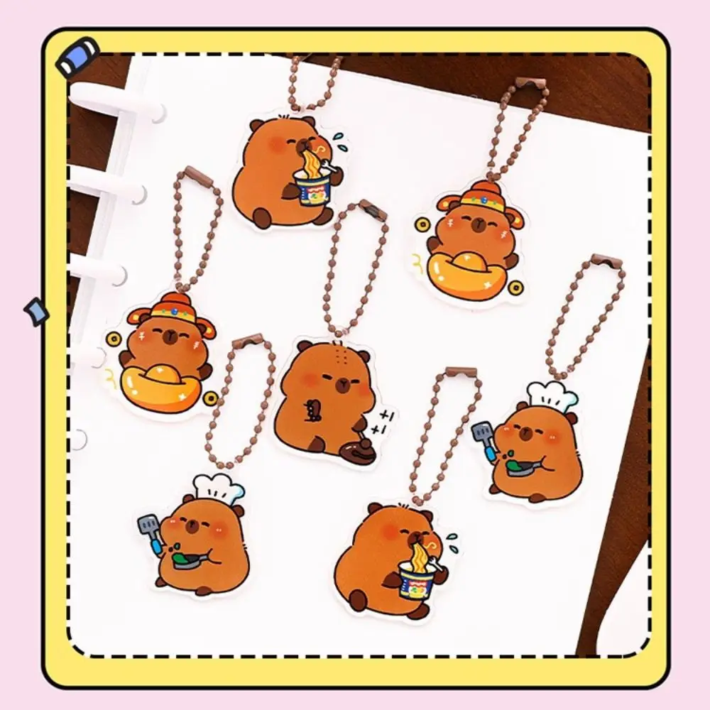 Cartoon Capybara Keychain Pendant Decoration Cute Girl Acrylic Keychain Capybara Bag Pendant Lover Gift