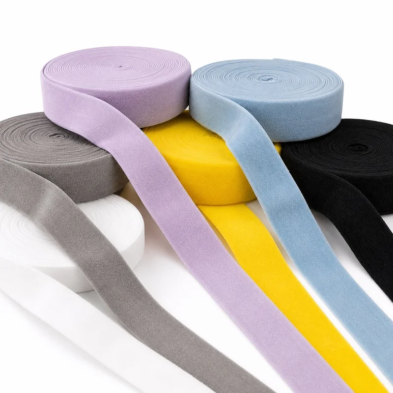 Meetee 50/100M 20mm Fold Over Elastic Band Stretch Binding Tape for Underwear Lingerie Baby Clothing Headband Sewing Supplies