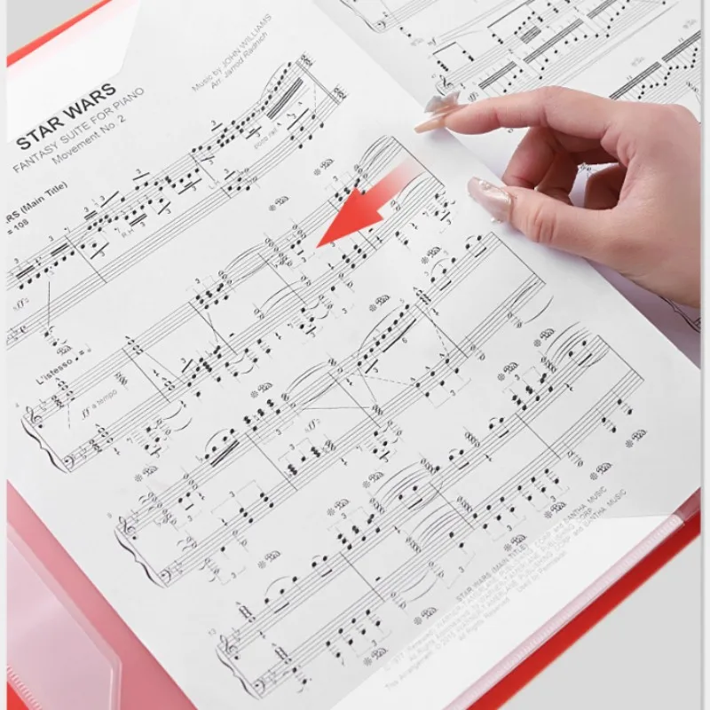 A4 Music File Folder Anti-reflection Leaflet Can Modify Music Notes Piano Score Folder Filing Products
