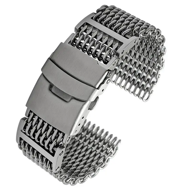 

PCAVO For iwc watchband mesh stainless steel watchband 20mm 22mm 316L stainless steel bracelet for omage wrist band metal milan