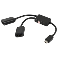 Micro-USB Host Cable,Male to 2X Type A Dual USB Female OTG Adapter