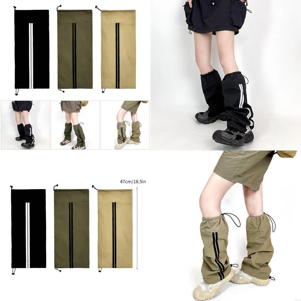 

M6CD Fashion Flared Leg Warmers for Women Punk Long Leg Socks Harajuku Leg Covers