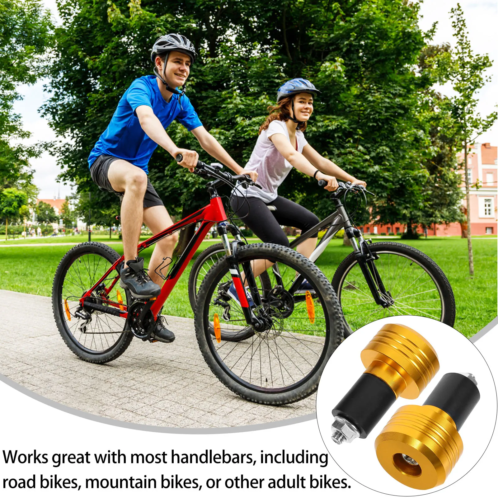 

1 Pair Motorcycle Handlebar End Plugs Durable Threaded Design Anti-Skid Bar Blocks Grip Plugs For Motorbike Cycling Handlebars