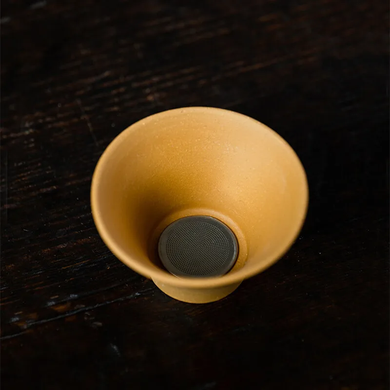 Tiger Pattern Holder Tea Strainer Net Set Yixing Zisha Duan Clay Handmade Craft