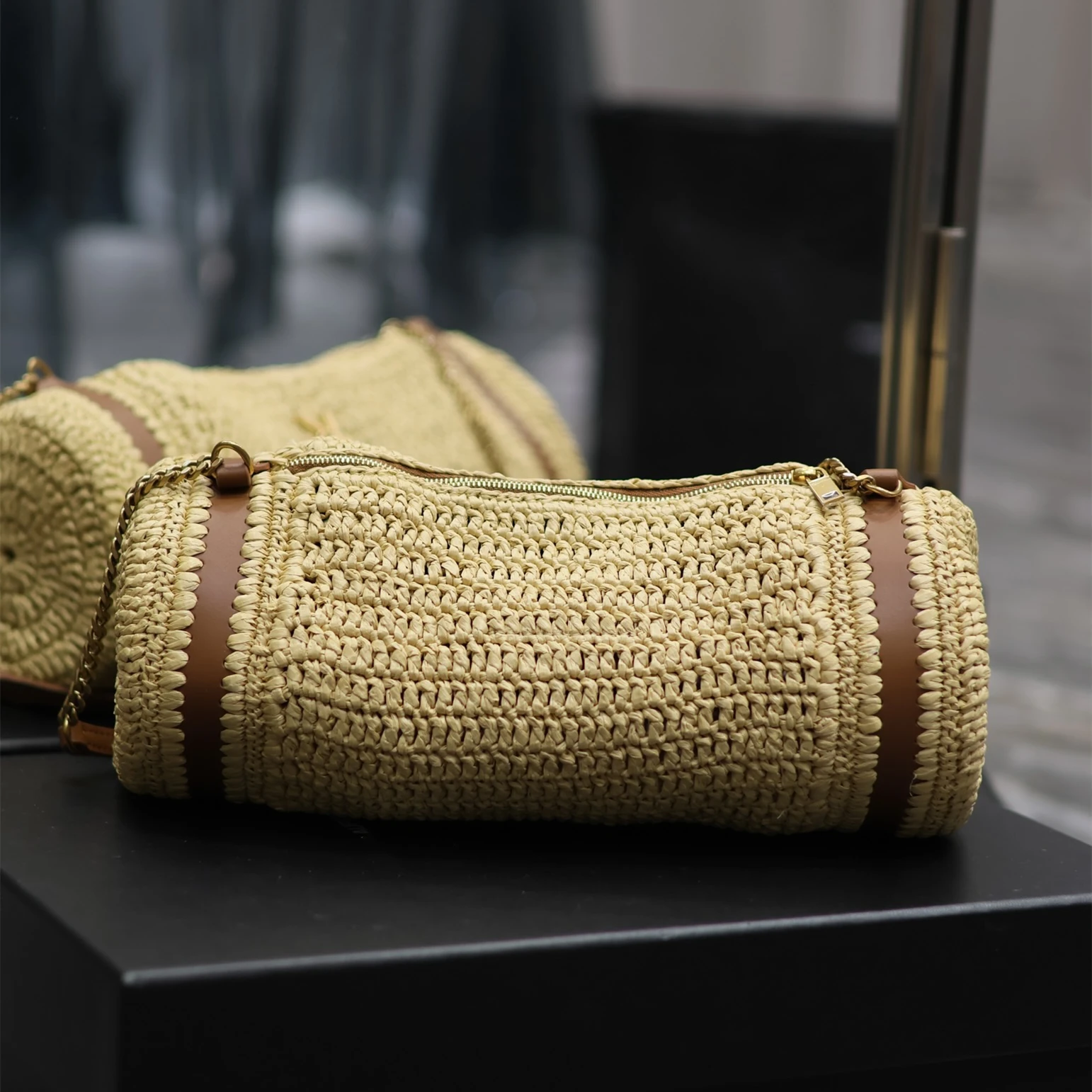 

2025 Famous Brand Bag Luxury Women's Bag Female Vintage Designer Crossbody Bag Straw Rope Hand-woven Vacation Purse Women Casual