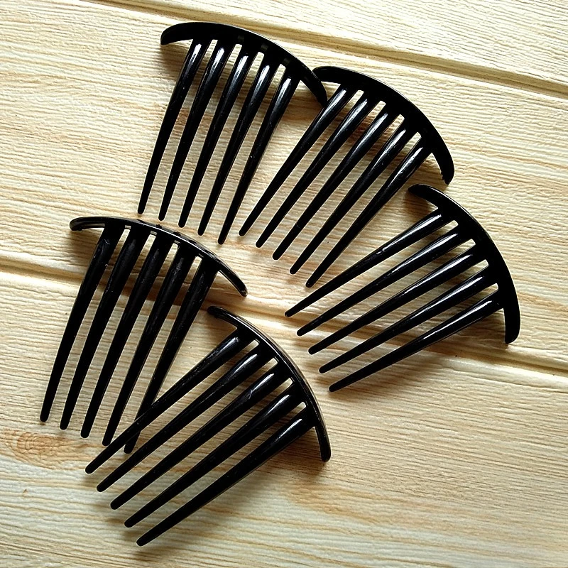 Grampo de cabelo de plástico com 5/7 dentes, pentes de cabelo vintage, pente mágico, ferramentas de estilo coreano, chapéu criativo, presente preto