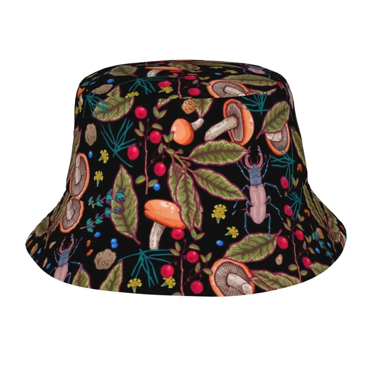 Tropical Forest Mushrooms Bucket Hats Spring Picnic Headwear Merch Fishing Hats for Outdoor Men Women Irish Country Hat Foldable