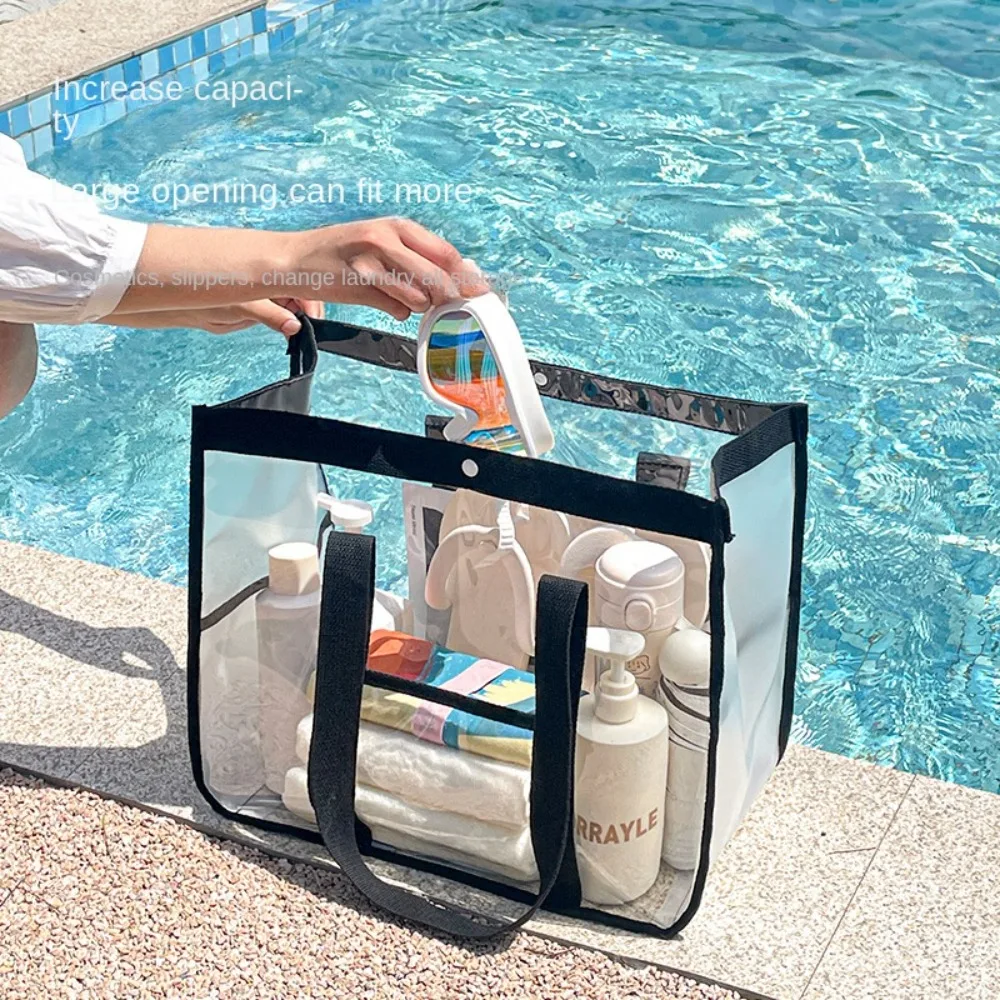 PVC Transparent Makeup Bag Waterproof Large Capacity Swimming Storage Bag Cosmetic Bag Beach Organizer Beach Handbag Training