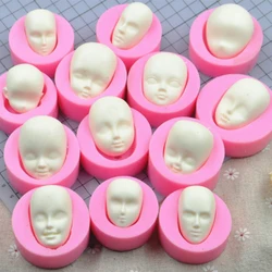 13pcs Doll Face Silicone Mold Cartoon Doll Head Candy Cookie Molud DIY Cake Decoration Baking Tools Clay Chocolate Pastry Molds