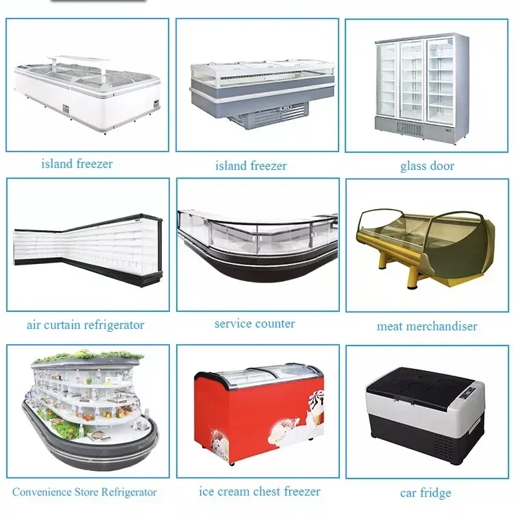 Commercial Refrigerators Horizontal Showcase Island Freezer For Shop