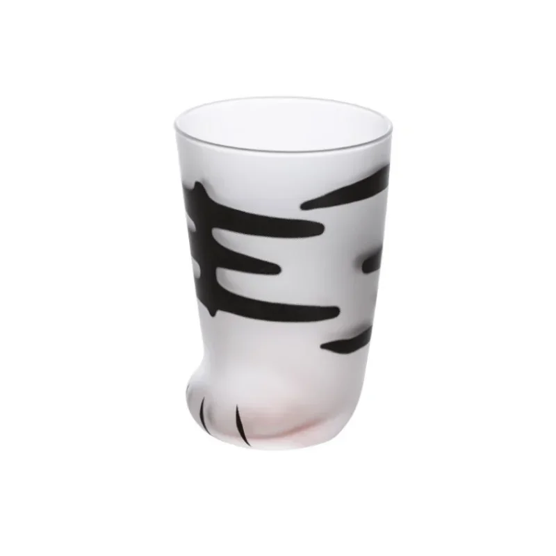 Cat Paw Cup Milk Glass Frosted Glass Cup Cute Cat Foot Claw Print Mug for Coffee Kids Milk Glass Cups Personality Milk Cup