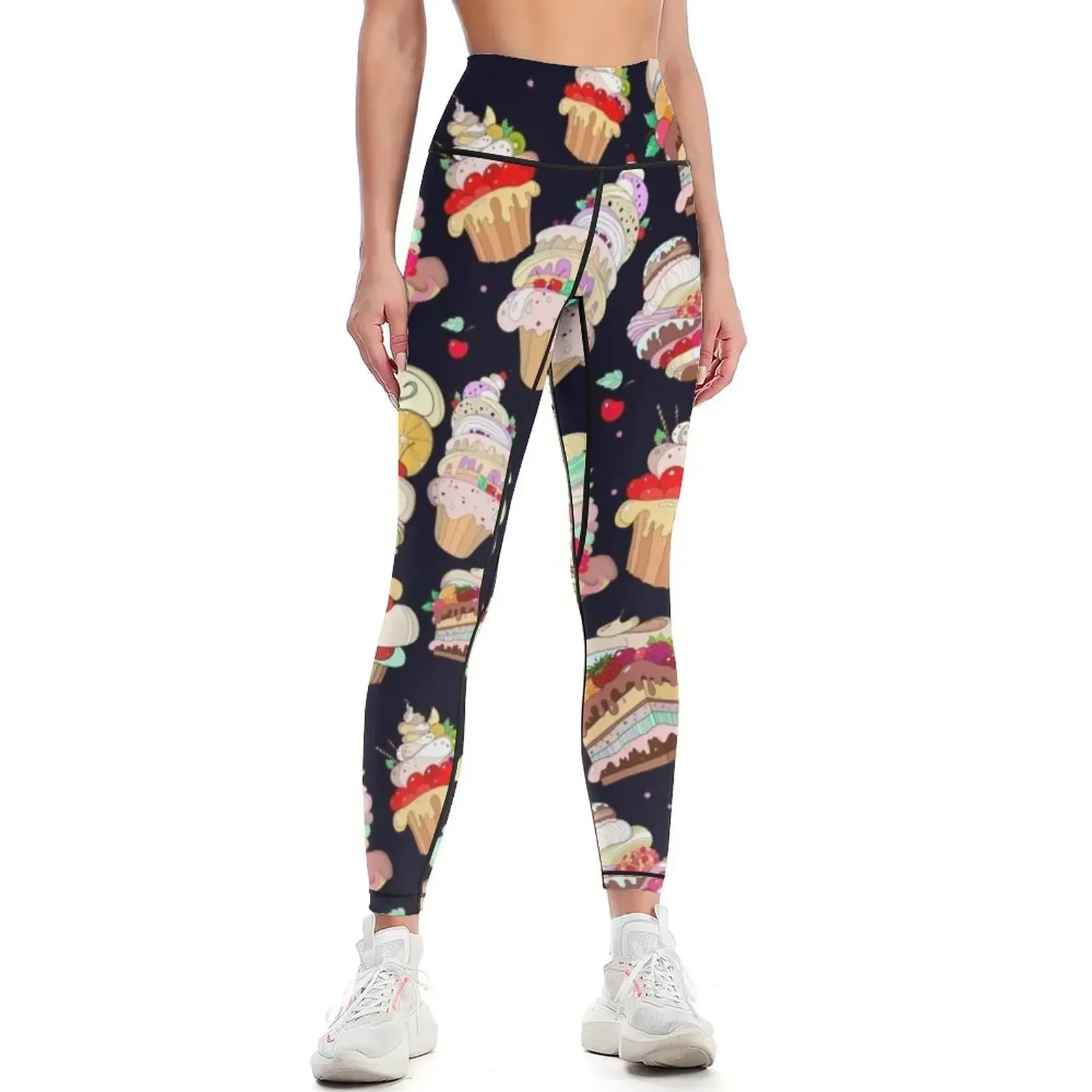 

Pattern with the fantastic cakes Leggings Sportswear woman gym gym clothing gym's sportswear workout shorts Womens Leggings