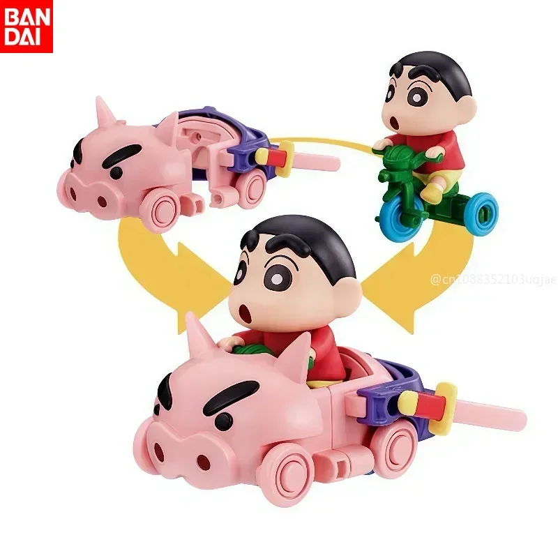 BANDAI Crayon Shin-chan Series Blind Box Shinnosuke Nohara Himawari Shiron Tricycle Combinate Action Figures Model Kids Toy Gift