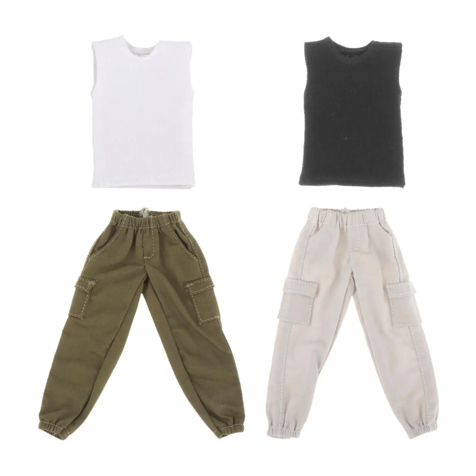 1/12 Male Figure Cargo Pants and Tank Top for 6