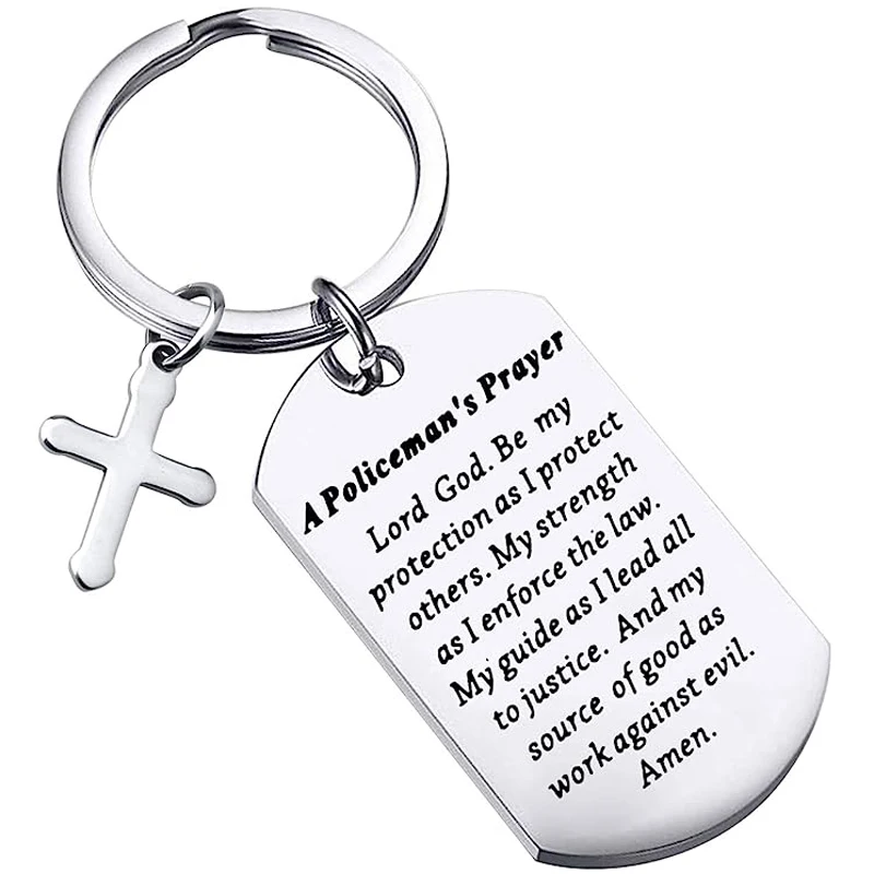Police Officer Keychain Gift Policeman's Prayer Keychain Police Officer's Prayer for Lawman Hero Policeman Gifts