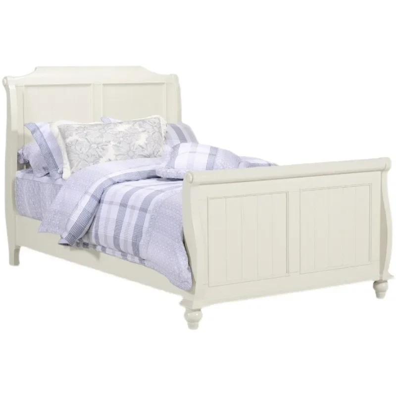 

French single Children's bed 1.2 meters 1.5 meters Princess bed American country solid wood white retro girl bed