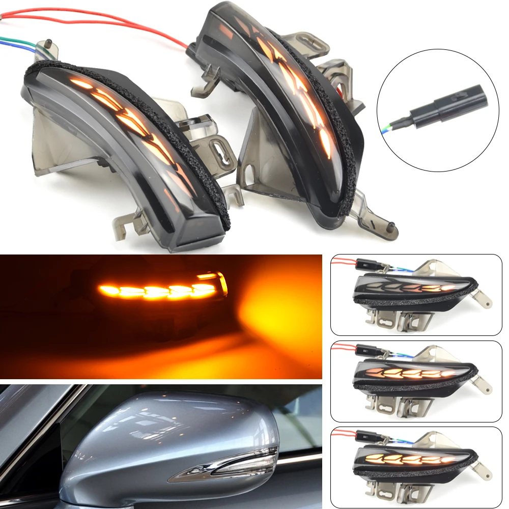 2pcs Dynamic Turn Signal LED Light Side Mirror Indicator For Lexus CT 200h ES 250 300h 350 IS 200t 250 300 350 LS 460