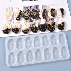 Crystal Rune Stones Silicone Molds Resin Charms Molds Runes Symbol Crystal Molds for Resin Divination Letter Epoxy Mold