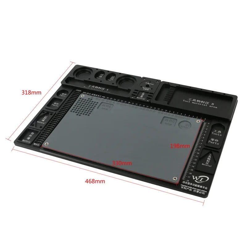 Imagem -03 - Multifunction da Liga de Alumínio Trinocular Microscópio Telefone Plataforma Reparo Solda Suporte Base Worktable para Câmera Vídeo