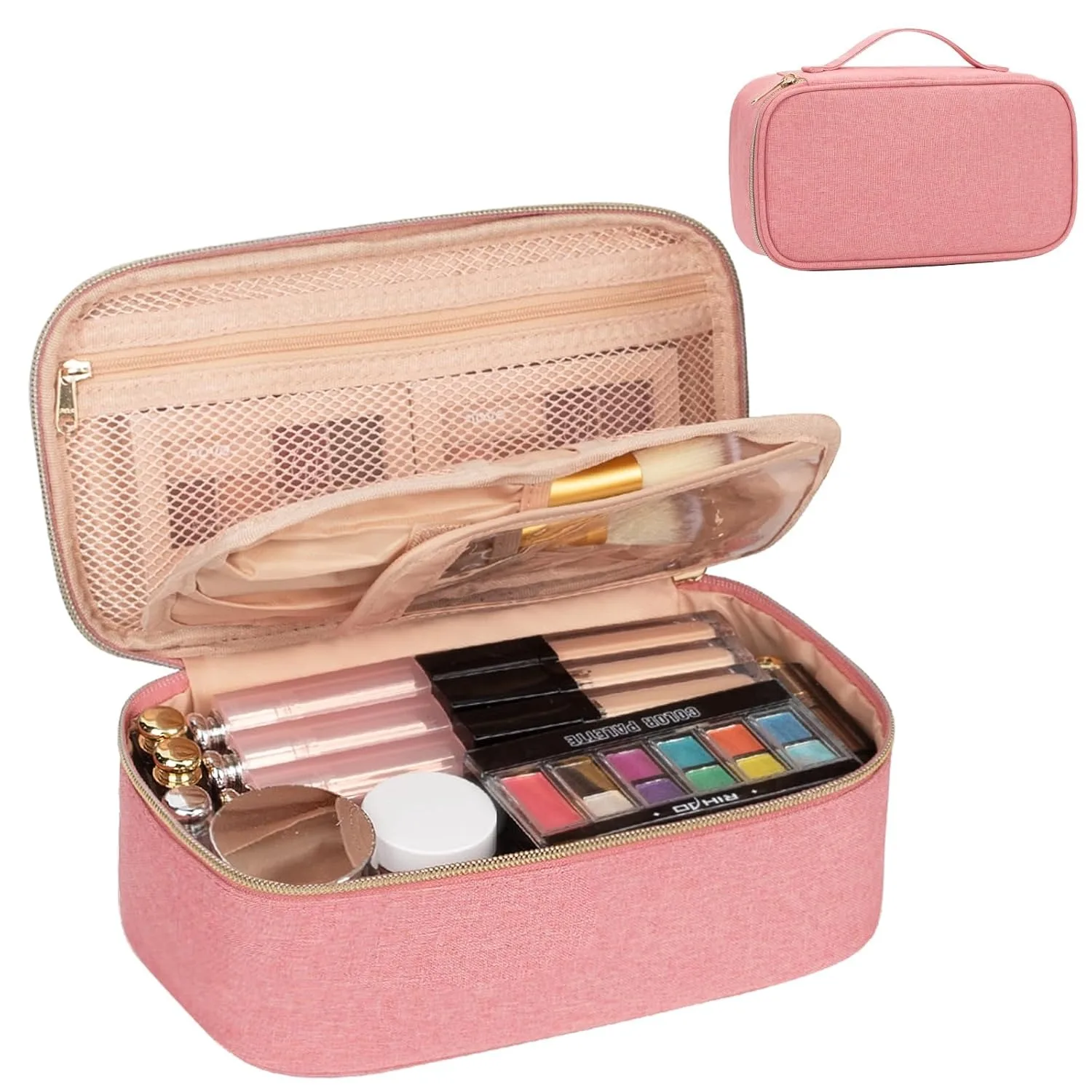 

Small Cosmetic Bag,Portable Cute Travel Makeup Bag for Women and girls Makeup Brush Organizer cosmetics Pouch Bags