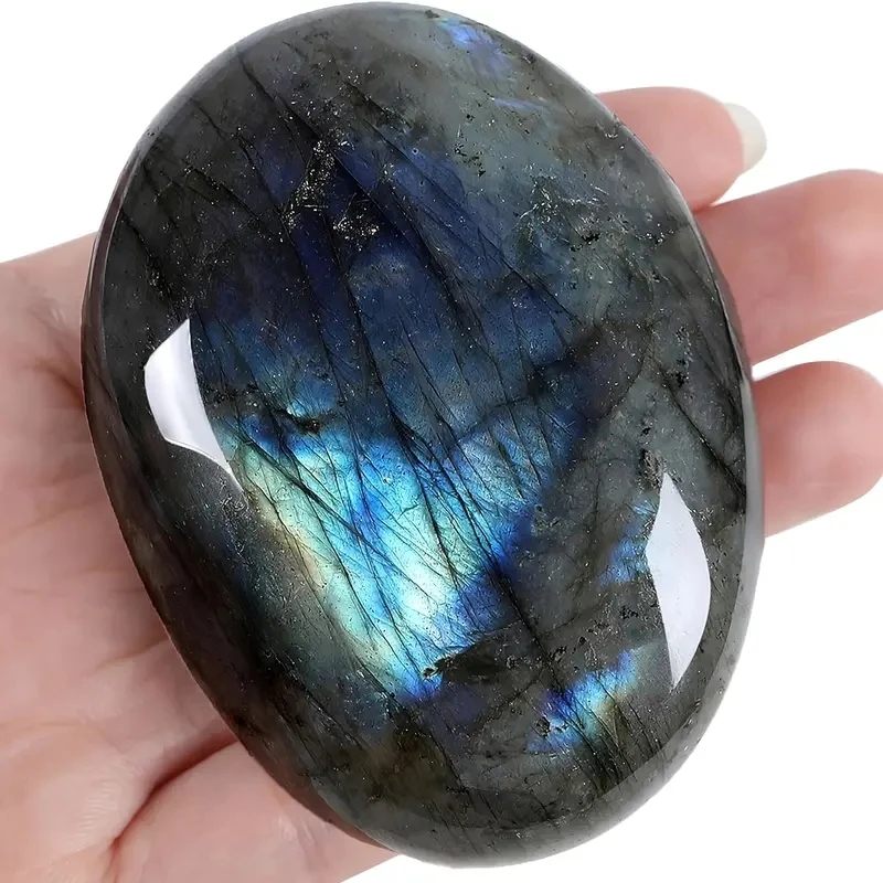 

1pcs Labradorite Palm Stone Crystal Natural Reiki Healing Pocket Worry Crystal Anxiety Stress Relief Therapy Home Decoration