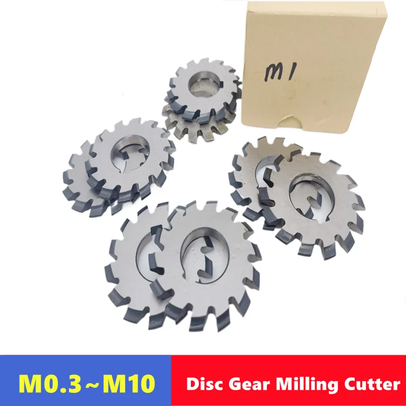 HSS Disc Gear Milling Cutter M0.3-M10, Pressure Angle PA20 Degrees NO.1-NO.8 for Gear CNC Cutting Milling Cutter Tool