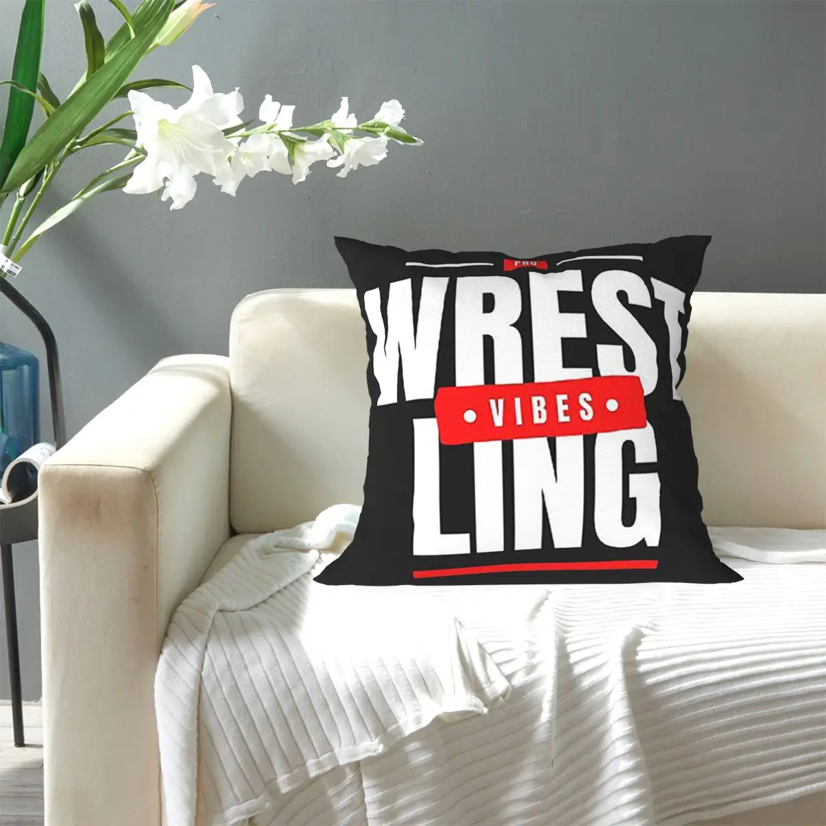 Pro Wrestling Vibes Square Pillowcase Pillow Cover Cushion Zip Decorative Comfort Throw Pillow for Home Car