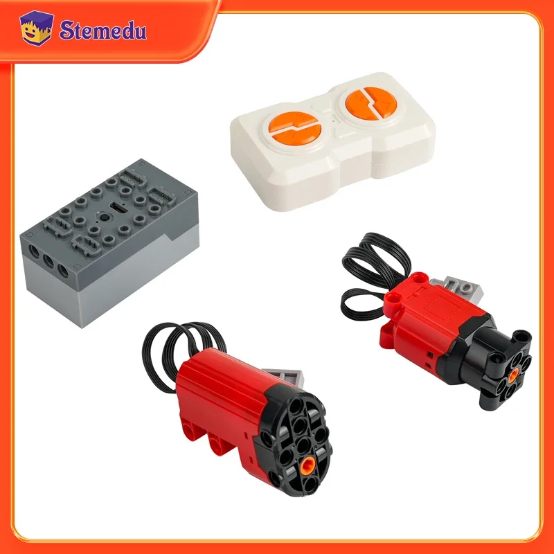 MOC 2 Way Remote Control Kit Lithium Battery Box L Motor Servo Motor legoeds-compatible Building Blocks 1:14 Sports Car Model