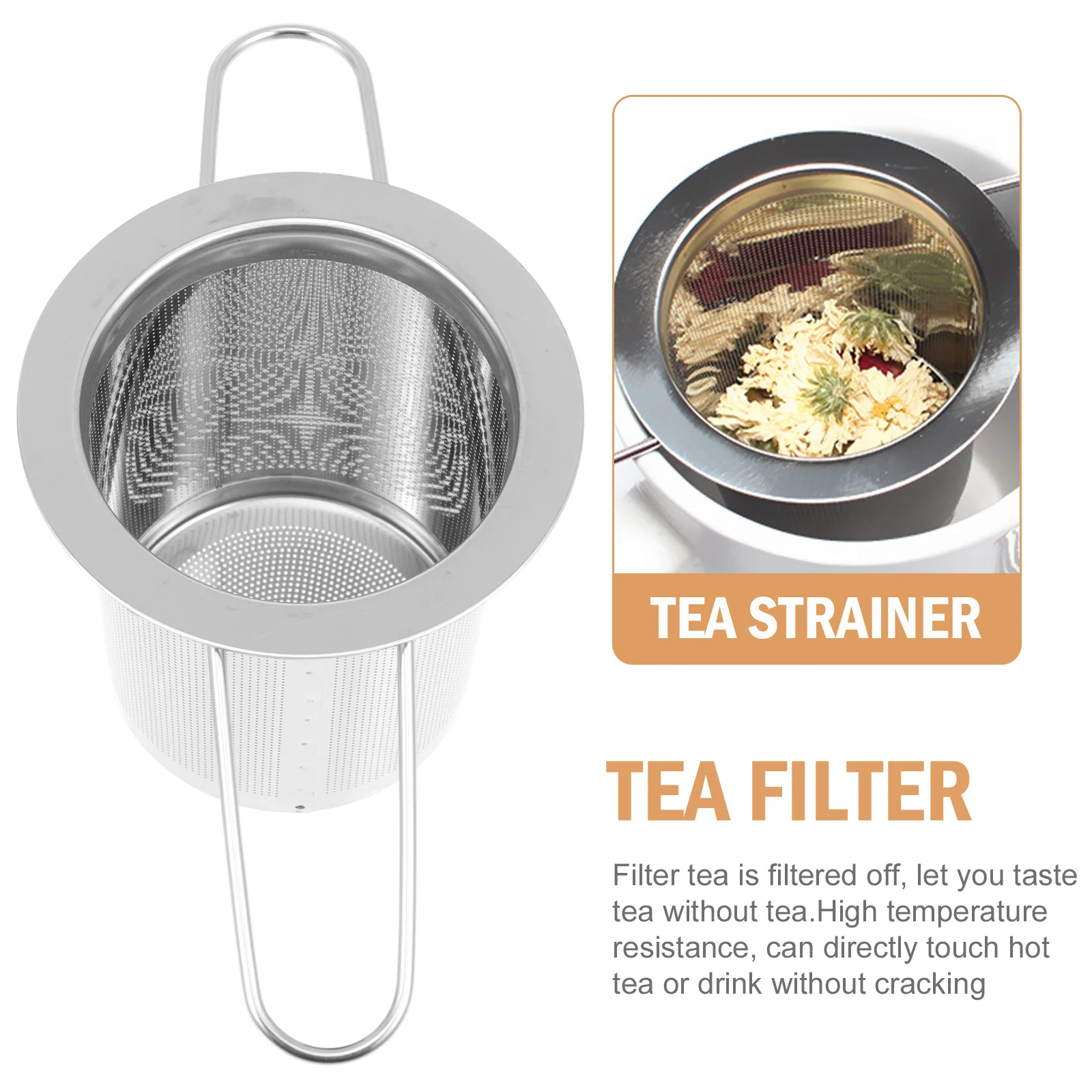 

2 Sets Stainless Steel Infusers Filters Strainers Folding Handles Heat Resistant Practical Basket For Home Office Easy