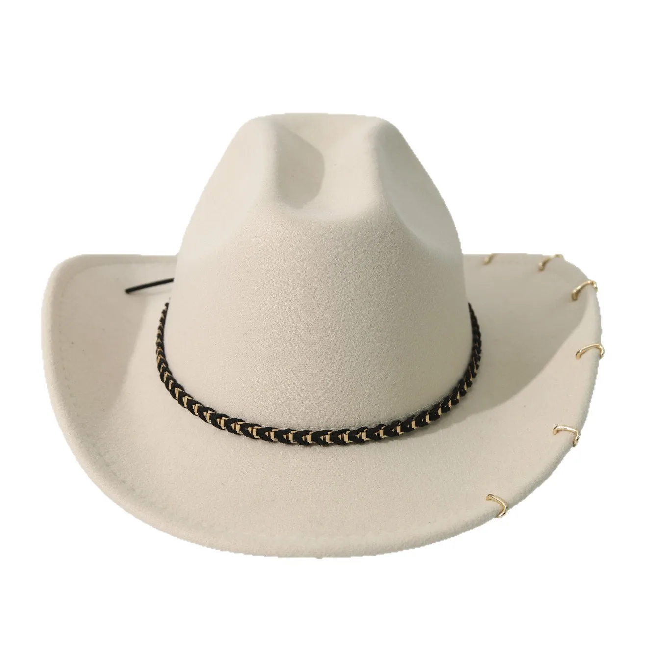 Felt Cowboy Hat with Rivets, Western Riveted Cowboy Hat, Cross Border Фетровая шляпа
