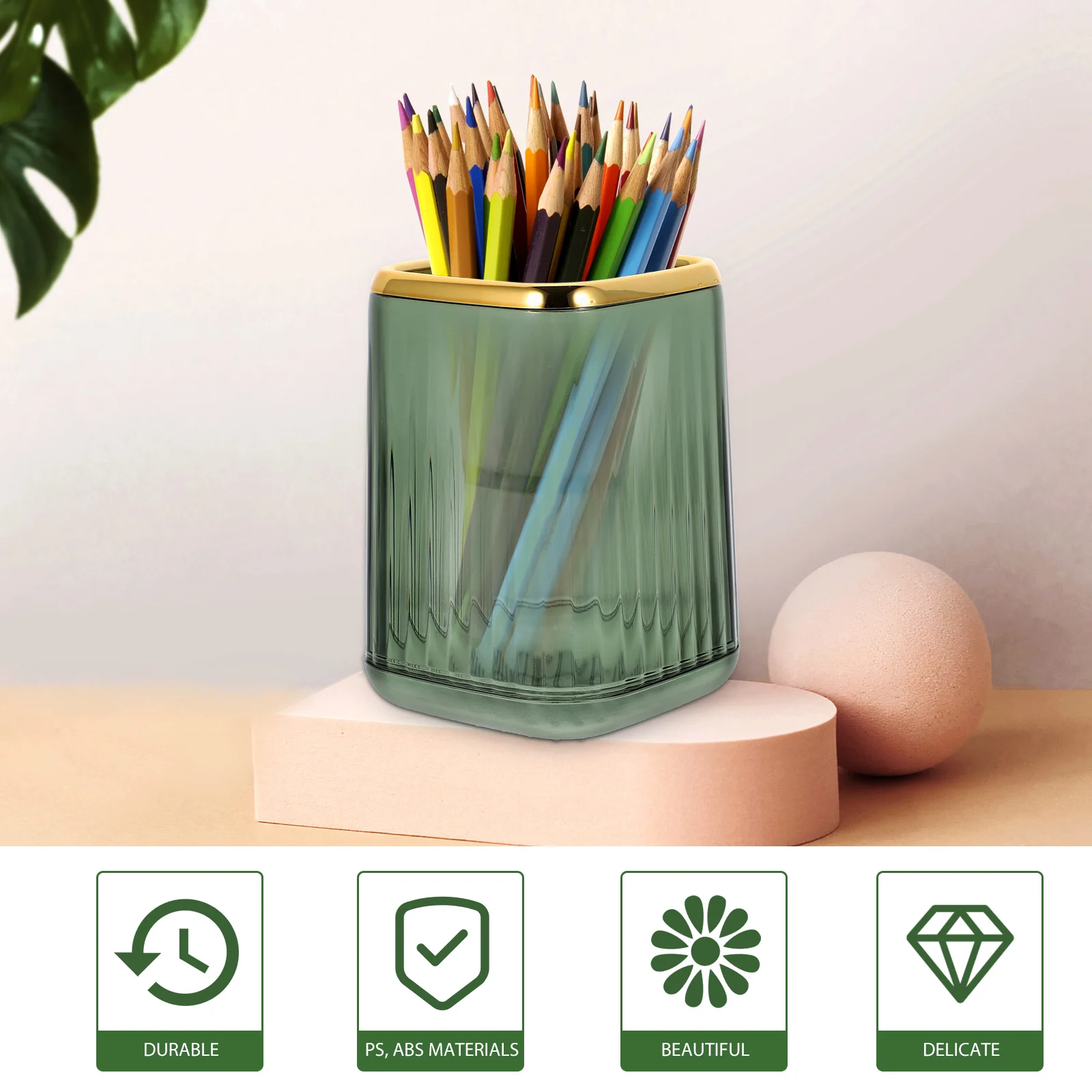 

Clear Makeup Organizer Brush Holder Desk Organizer Pencil Pen Cup Vanity Storage Makeup Brush Holder Pen Cup