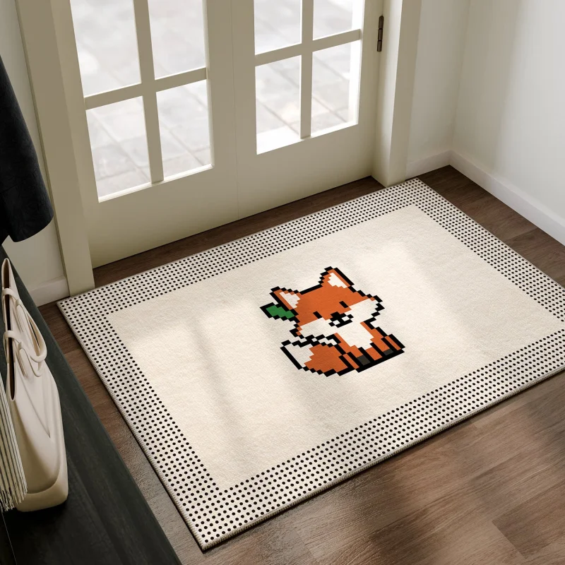 VIKAMA Fußmatte mit niedlichem Fuchsmuster, rutschfeste, langlebige Bodenmatte für Eingangsbereich, Küche, Schlafzimmer, Wohnzimmer, Heimdekoration