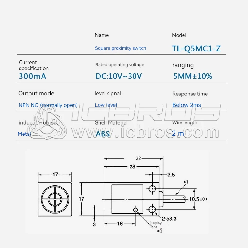 Sensore di limite in metallo con interruttore di prossimità impermeabile TL-Q5MC1-Z NPN a tre fili normalmente aperto 24V TL-Q5MC2-Z TL-Q5MF1-Z