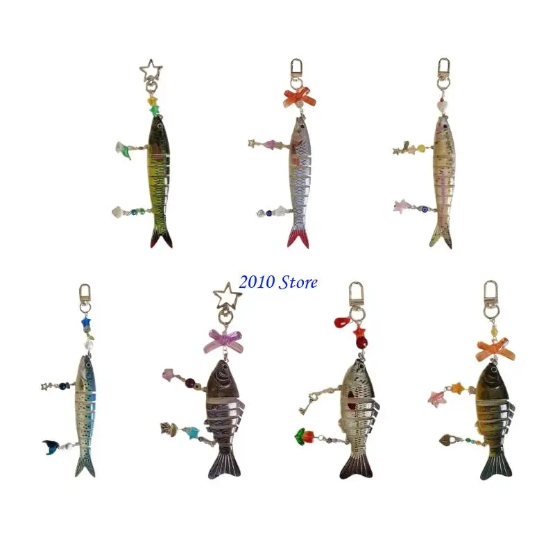 

F3MF Colorful Fish Pendant Multifuntional Jewelry Fashionable Keychain Accessory