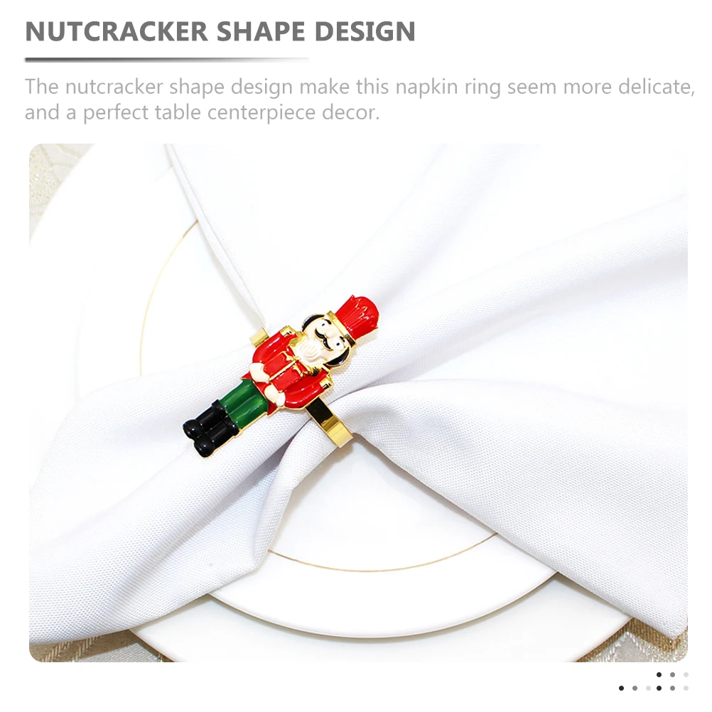 

2pcs Nutcracker Napkin Rings Decorative Wedding Party Table Centerpiece Christmas Holiday Dining Table Napkin Buckle Ring