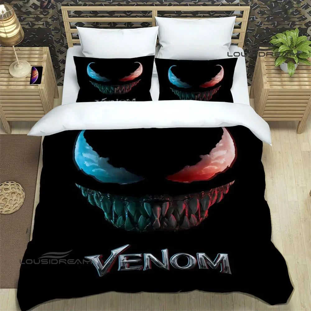 Cartoon V-venom printed Bedding Sets exquisite bed supplies set duvet cover bed comforter set bedding set luxury birthday gift