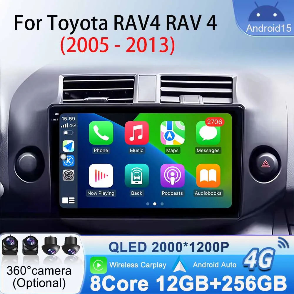 

Video Multimedia Player for Toyota RAV4 RAV 4 2005 -2013 Car Radio Android 15 Navigation GPS Stereo DVD Head Unit Bluetooth WiFi