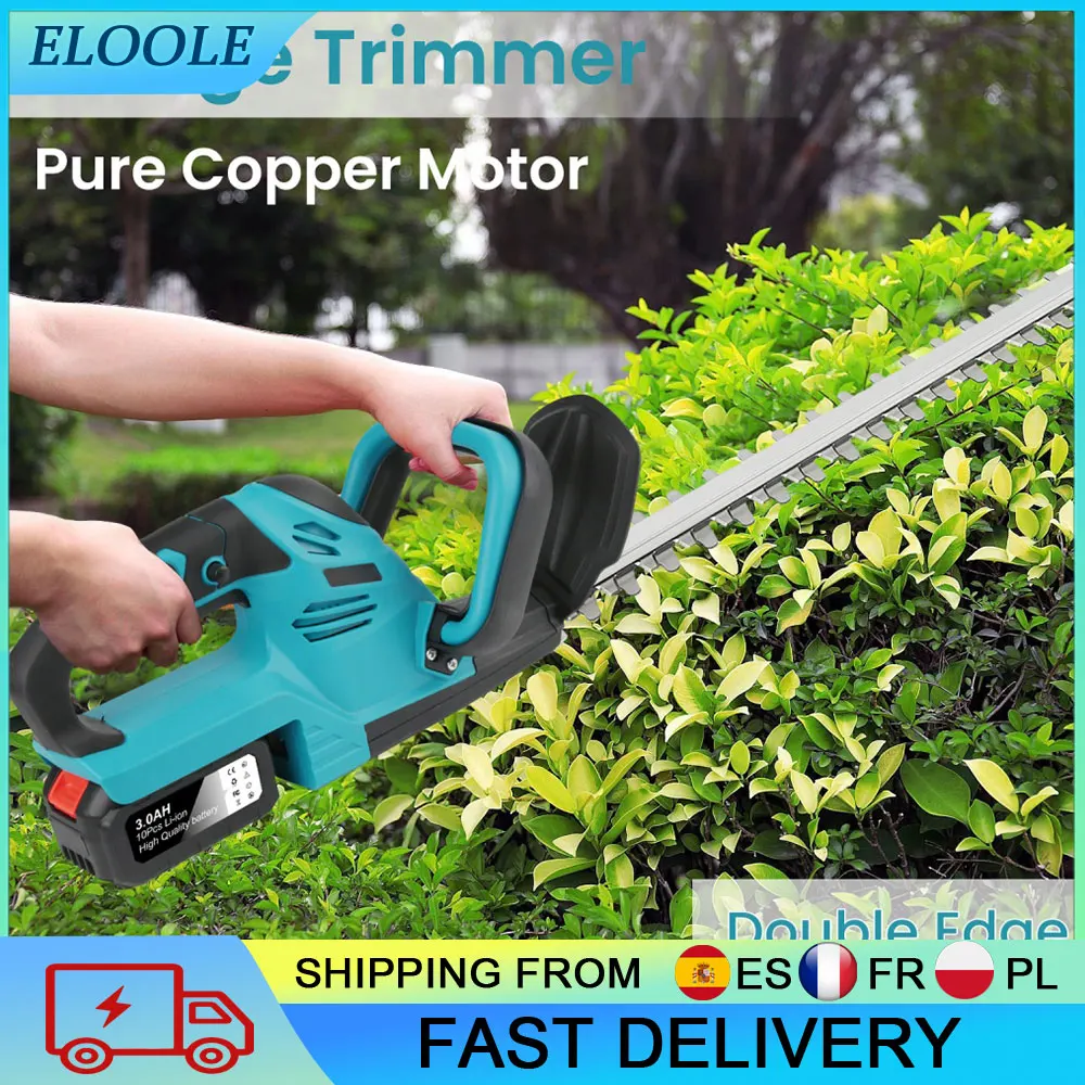 Taille-haie électrique sans fil 21V, taille-haie portable pour jardin, compatible avec batterie Makita 18V, pour jardin, pelouse, cour, arbustes
