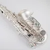 Neue Ankunft Alto Eb Tune Saxophon Messing Versilbert Sax E Flache Musikinstrument Mit Nylon Fall Mundstück 4