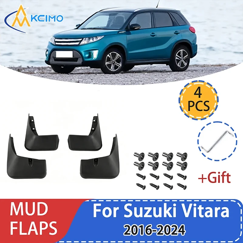 

Mudflaps Splash Guards Car Mud Flaps For Suzuki Vitara / Edcudo Mudguards Fender 2016 -2024 2017 2018 Front & Rear Protector