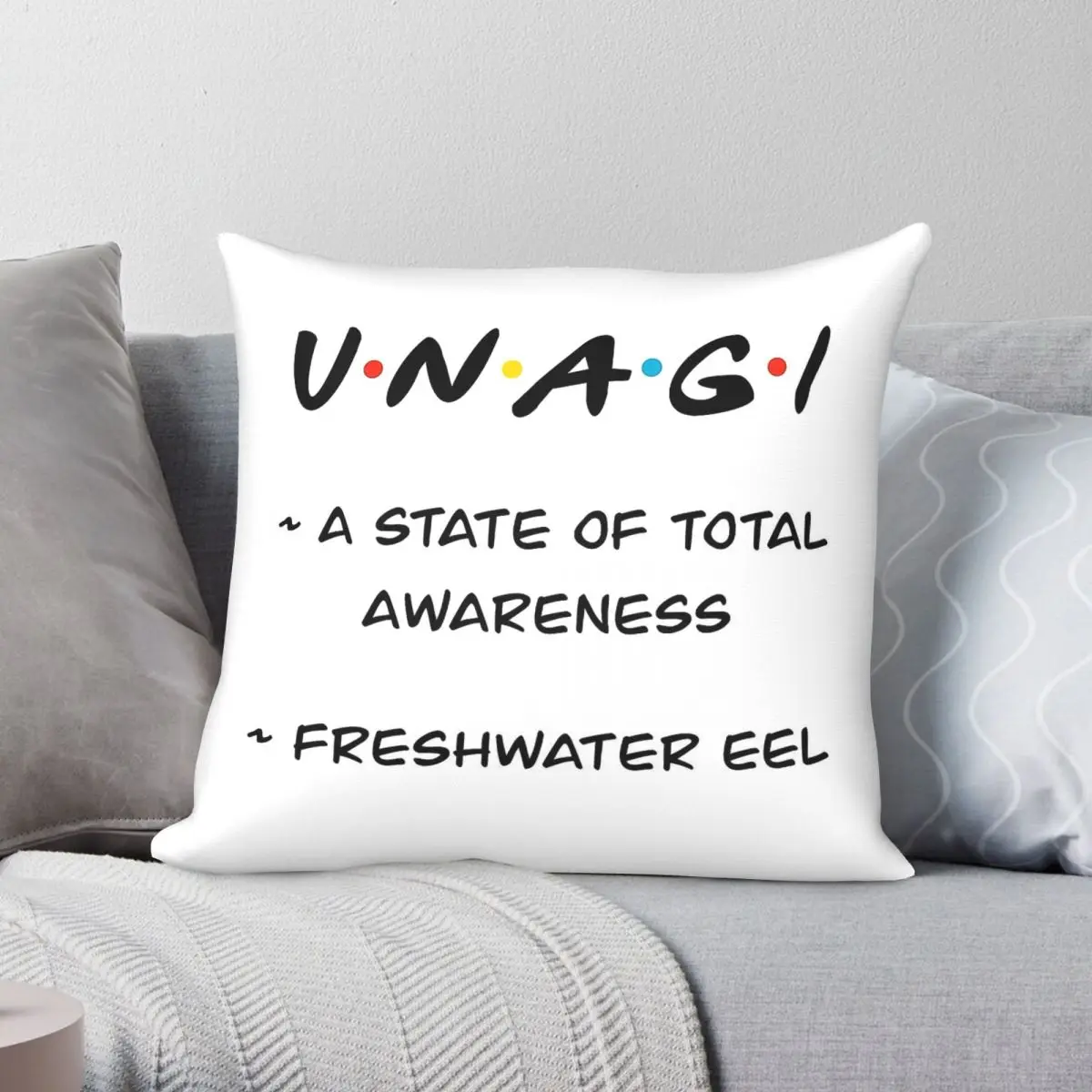 Unagi A State Of Total Awareness Square Pillowcase Polyester Linen Velvet Creative Decorative Throw Pillow Sofa Cushion Cover